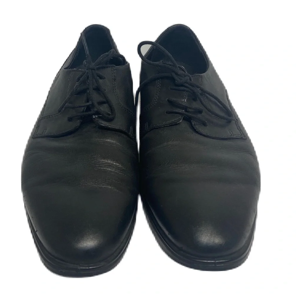 Ecco black leather tie up dress shoes men’s size 10